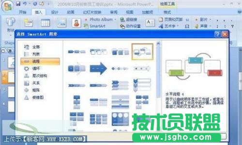 PowerPoint2007用SmartArt制作精美業(yè)務(wù)流程圖  三聯(lián)
